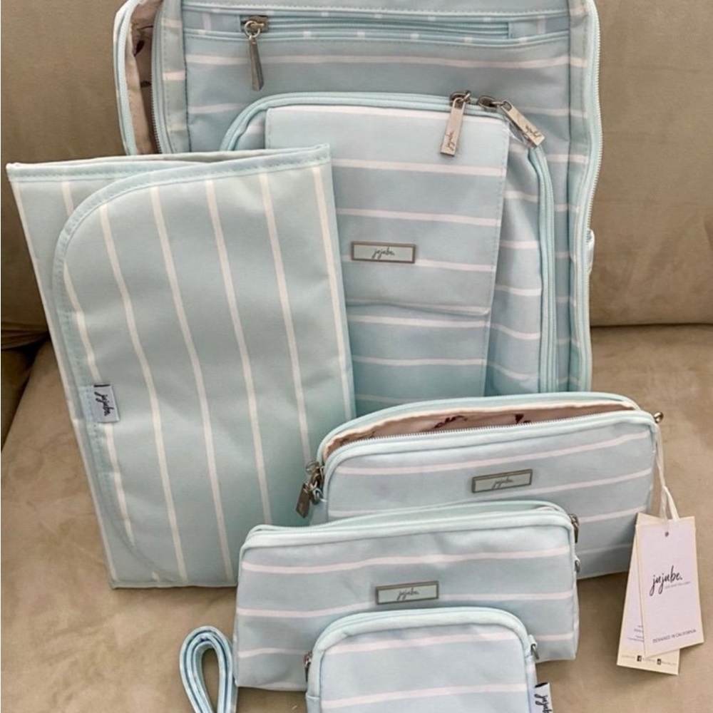 NEW- BUNDLE 5 pieces- Jujube Be Right Back Backpack- Summer Stripe